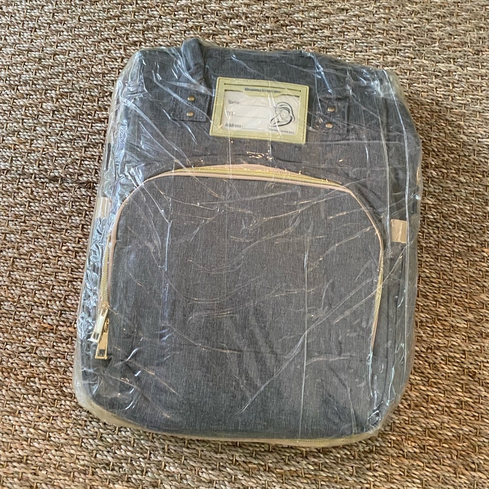 Gray 7-in-1 Diaper Bag Backpack NWT